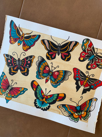 American Traditional Butterfly Flash Sheet