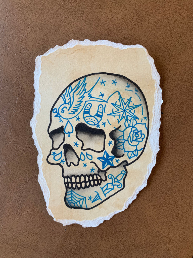 Scholarly Skull Tattoo Flash in the timeless American Trad  Flickr