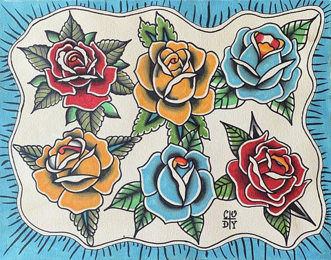 American Traditional Roses - Art Print