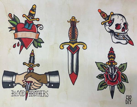 Dagger and Skulls - Art Print